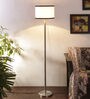 Multicolour Cotton Shade Club Floor Lamp With Steel Base
