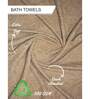 Beige & Sea Green Cotton Solid 500 GSM Bath Towels (Set of 2)