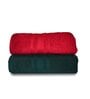 Sea Green & Red Cotton Solid 500 GSM Bath Towels (Set of 2)