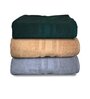 Multicolor Cotton Solid 500 GSM Bath Towels (Set of 3)