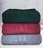 Multicolor Cotton Solid 500 GSM Bath Towels (Set of 3)