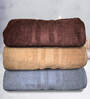 Multicolor Cotton Solid 500 GSM Bath Towels (Set of 3)