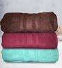 Multicolor Cotton Solid 500 GSM Bath Towels (Set of 3)