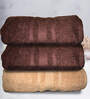 Multicolor Cotton Solid 500 GSM Bath Towels (Set of 3)