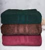 Multicolor Cotton Solid 500 GSM Bath Towels (Set of 3)