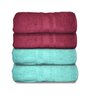 Multicolor Cotton Solid 500 GSM Bath Towels (Set of 4)