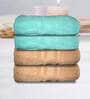 Multicolor Cotton Solid 500 GSM Bath Towels (Set of 4)