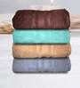 Multicolor Cotton Solid 500 GSM Bath Towels (Set of 4)
