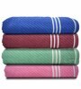 Multicolor Cotton Solid 500 GSM Bath Towels (4Pcs)