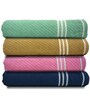 Multicolor Cotton Solid 500 GSM Bath Towels (4Pcs)