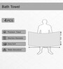 Multicolor Cotton Solid 500 GSM Bath Towels (4Pcs)