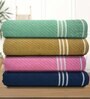 Multicolor Cotton Solid 500 GSM Bath Towels (4Pcs)