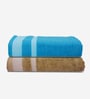 Multicolor Cotton Solid 500 GSM Bath Towels (Pack of 2)