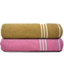 Multicolor Cotton Solid 500 GSM Bath Towels (Pack of 2)