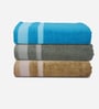 Multicolor Cotton Solid 500 GSM Bath Towels (Pack of 3)