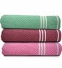 Multicolor Cotton Solid 500 GSM Bath Towels (Pack of 3)