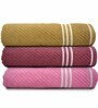 Multicolor Cotton Solid 500 GSM Bath Towels (Pack of 3)