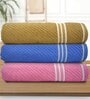Multicolor Cotton Solid 500 GSM Bath Towels (Pack of 3)