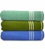 Multicolor Cotton Solid 500 GSM Bath Towels (Pack of 3)