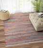 Multicolor Cotton Solid 60 x 36 Inches Hand Woven Dhurrie