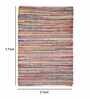 Multicolor Cotton Solid 60 x 36 Inches Hand Woven Dhurrie