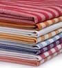 Multicolor Cotton Striped 151-200 GSM Bath Towel (Set of 8)