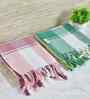 Multicolor Cotton Striped 225 GSM Bath Towels Pack of 2