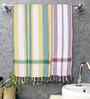 Multicolor Cotton Striped 225 GSM Bath Towels Pack of 2