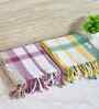Multicolor Cotton Striped 225 GSM Bath Towels Pack of 2