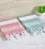 Multicolor Cotton Striped 225 GSM Bath Towels Pack of 2