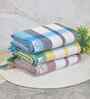 Multicolor Cotton Striped 225 GSM Bath Towels Pack of 3