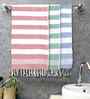 Multicolor Cotton Striped 225 GSM Bath Towels Pack of 3
