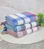 Multicolor Cotton Striped 225 GSM Bath Towels Pack of 3