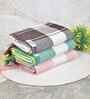 Multicolor Cotton Striped 225 GSM Bath Towels Pack of 3