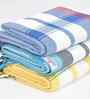 Multicolor Cotton Striped 225 GSM Bath Towels Pack of 3