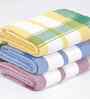 Multicolor Cotton Striped 225 GSM Bath Towels Pack of 3