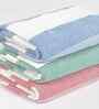Multicolor Cotton Striped 225 GSM Bath Towels Pack of 3