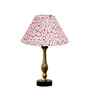 Multicolor Cotton Table Lamp With  Metal & Wood  Base 10X15 Inches