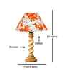 Multicolor Cotton Table Lamp With  Wood  Base 10X19 Inches