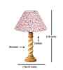 Multicolor Cotton Table Lamp With  Wood  Base 10X19 Inches