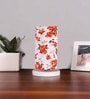 Multicolor Cotton table lamp with White wood base -16