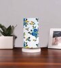 Multicolor Cotton table lamp with White wood base -17