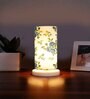 Multicolor Cotton table lamp with White wood base -17