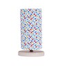 Multicolor Cotton table lamp with White wood base -18
