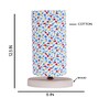 Multicolor Cotton table lamp with White wood base -18