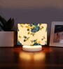 Multicolor Cotton table lamp with White wood base -32
