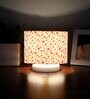 Multicolor Cotton table lamp with White wood base -33