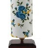 Demarius Multicolour Cotton Shade Table Lamp With Wood Base