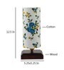 Demarius Multicolour Cotton Shade Table Lamp With Wood Base