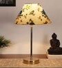 Multicolor Cotton with Metal Gold Table Lamp